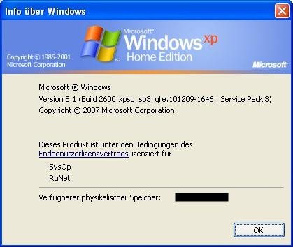 Microsoft Windows XP Home Edition OEM SP3 R 3.0 Deutsch (02.12.2011/GER)