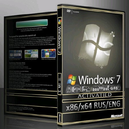 Microsoft Windows 7 SP1 [ RUS – ENG, x86 - x64 -18in1- Activated AIO by m0nkrus 2011 7601.17514.1011