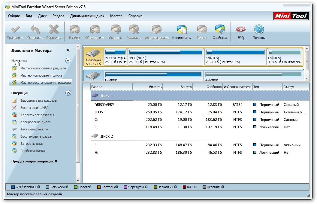 MiniTool Partition Wizard Server Editionl 7.6 Russian