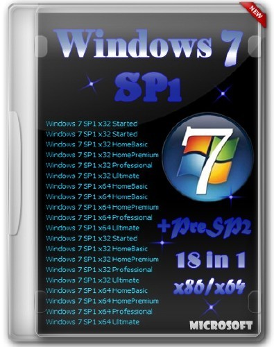 Windows 7 SP1+PreSP2 18-редакций в одном WIM-образе (2012/Rus)
