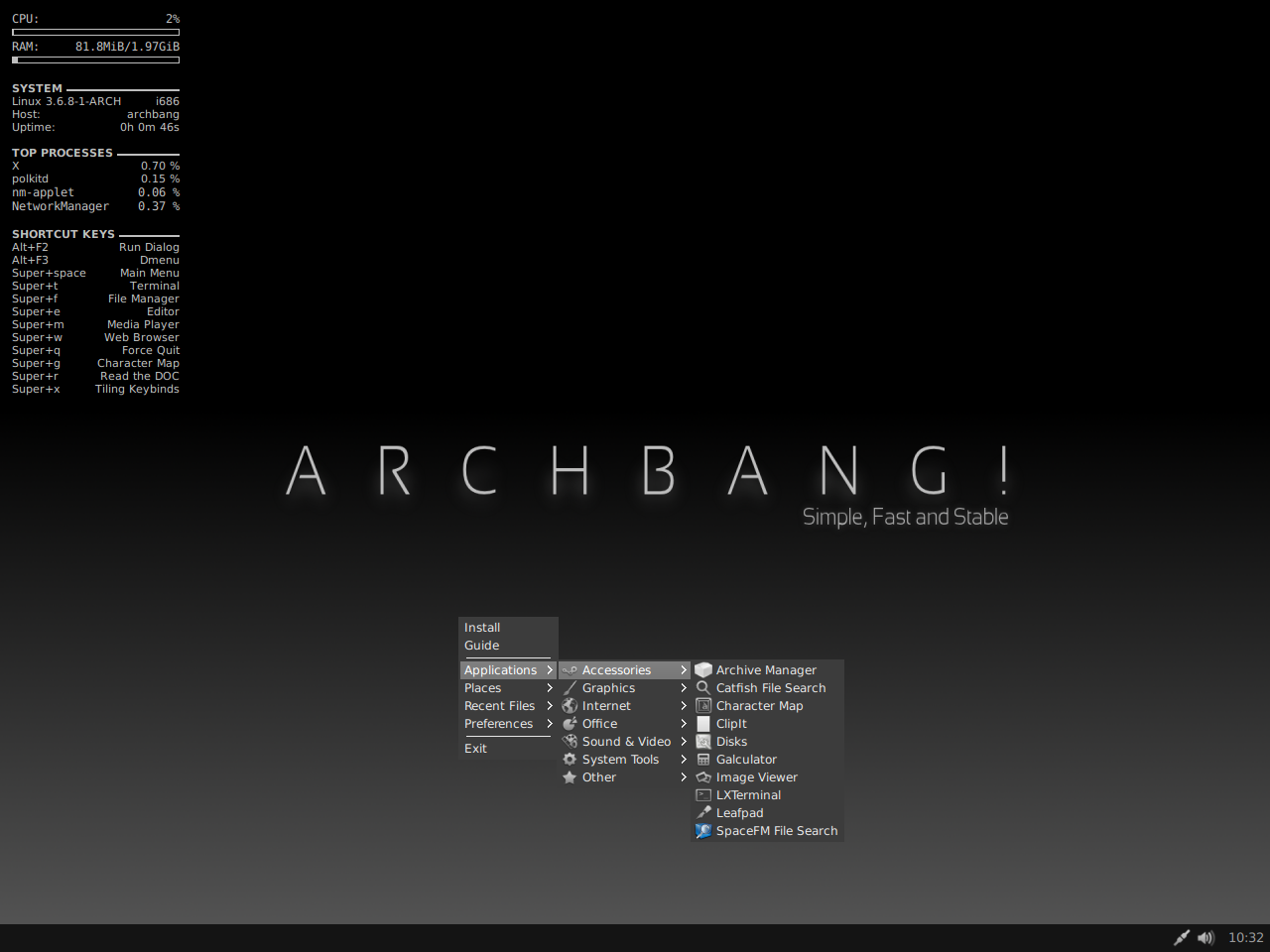 ArchBang Linux 2012.12 [i686 + x86-64] (2xCD)