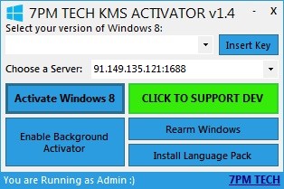 Windows 8 7PM TECH KMS ACTIVATOR v 1.4