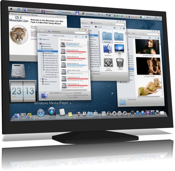 Mountain Lion Skin Pack 4.0 for Windows 7 x32/x64