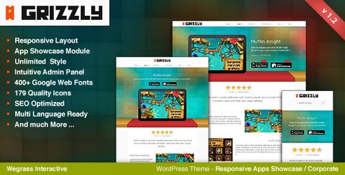 ThemeForest - Grizzly - Responsive App Showcase / Corporate v1.2.1 for Wordpress 3.x