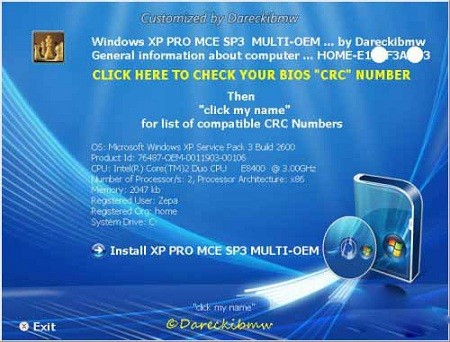 Windows XP PRO Media Center Edition MCE SP3 08.2012 MULTI-OM