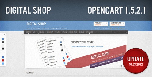 Themeforest - Digital Shop updated 10.03.2012 for OpenCart 1.5.2.1