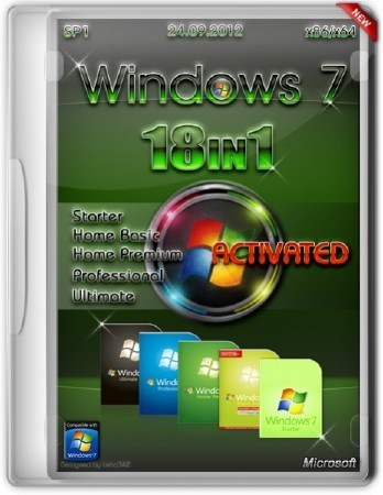 Microsoft Windows 7 SP1 x86 + x64 18in1 Activated (AIO)