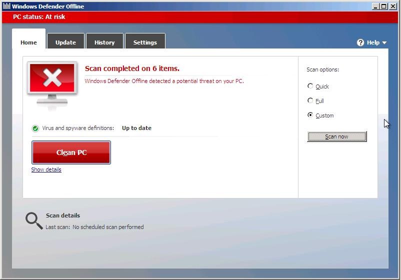 Windows Defender Offline (Microsoft Standalone System Sweeper ISO) LiveCD 21.10.2012 (x86/x64)