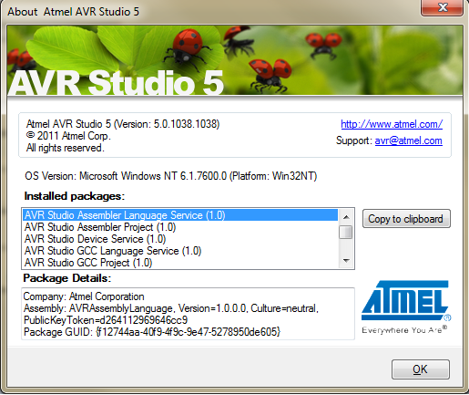 ATMEL AVR Studio 5 5.0.1038.1038 (x86+x64 / ENG)